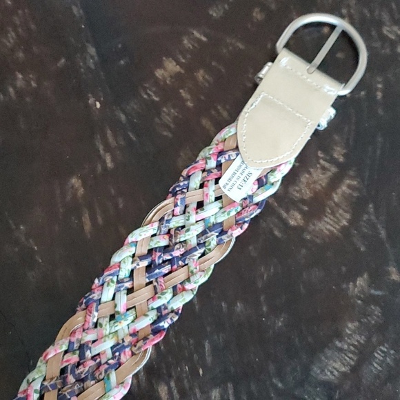 VINTAGE CHUNKY MULTICOLR BRAIDED BELT GIRLIE PINK PURPLE SILVER GREEN BLUE main image 8